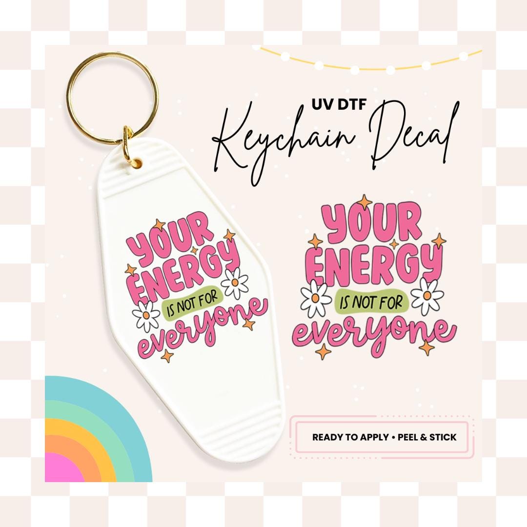 UV DTF Sticker For Retro Motel Keychain- Ready To Apply- No Heat Needed - Ready to Ship!