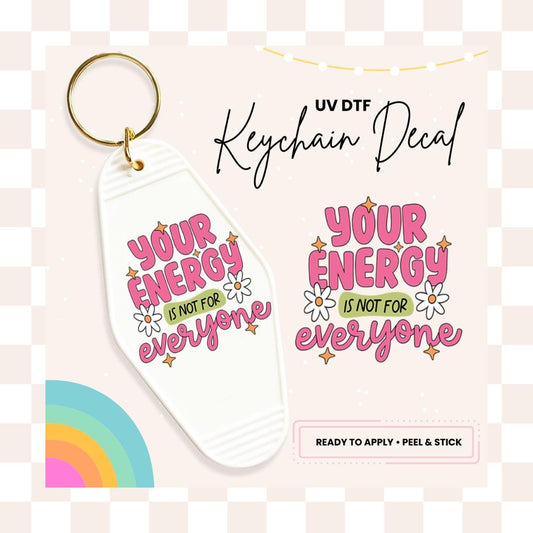 UV DTF Sticker For Retro Motel Keychain- Ready To Apply- No Heat Needed - Ready to Ship!