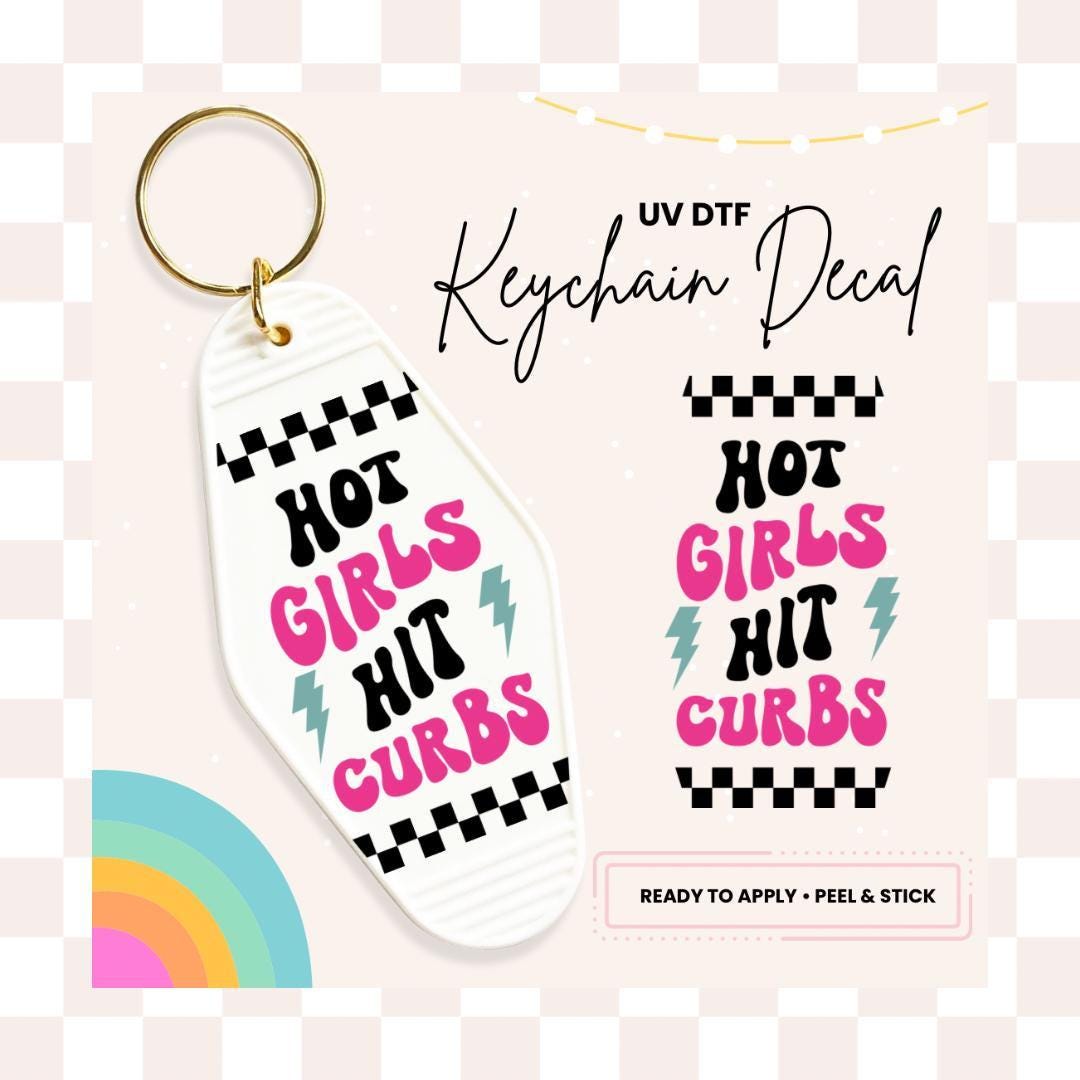 UV DTF Sticker For Retro Motel Keychain- Ready To Apply- No Heat Needed - Ready to Ship!