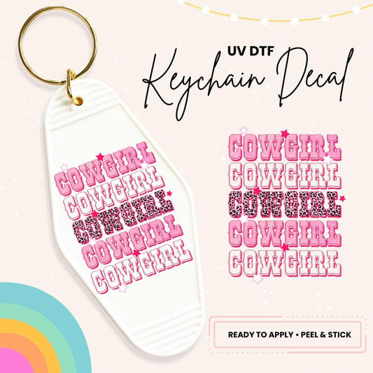 UV DTF Sticker For Retro Motel Keychain- Ready To Apply- No Heat Needed - Ready to Ship!