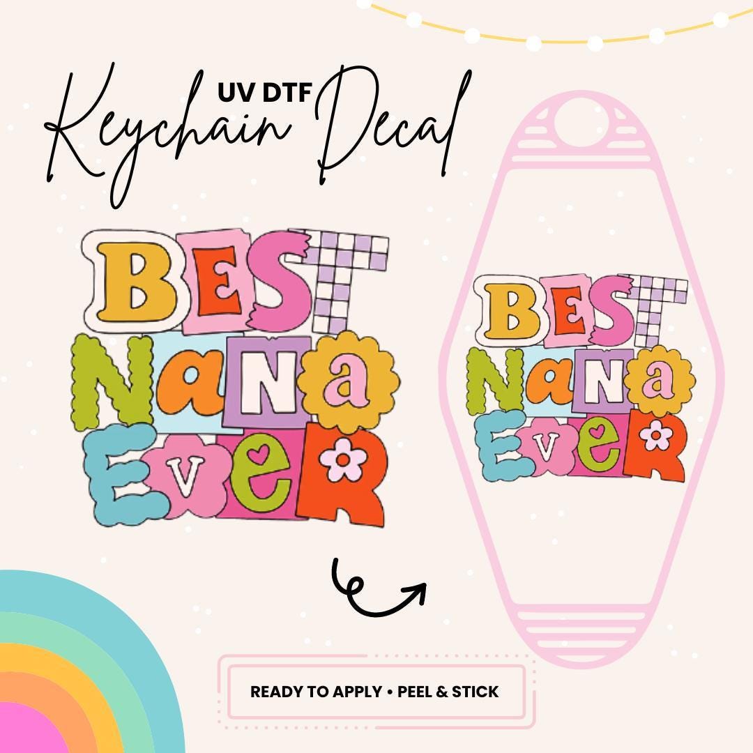 UV DTF Sticker For Retro Motel Keychain- Ready To Apply- No Heat Needed - Ready to Ship!