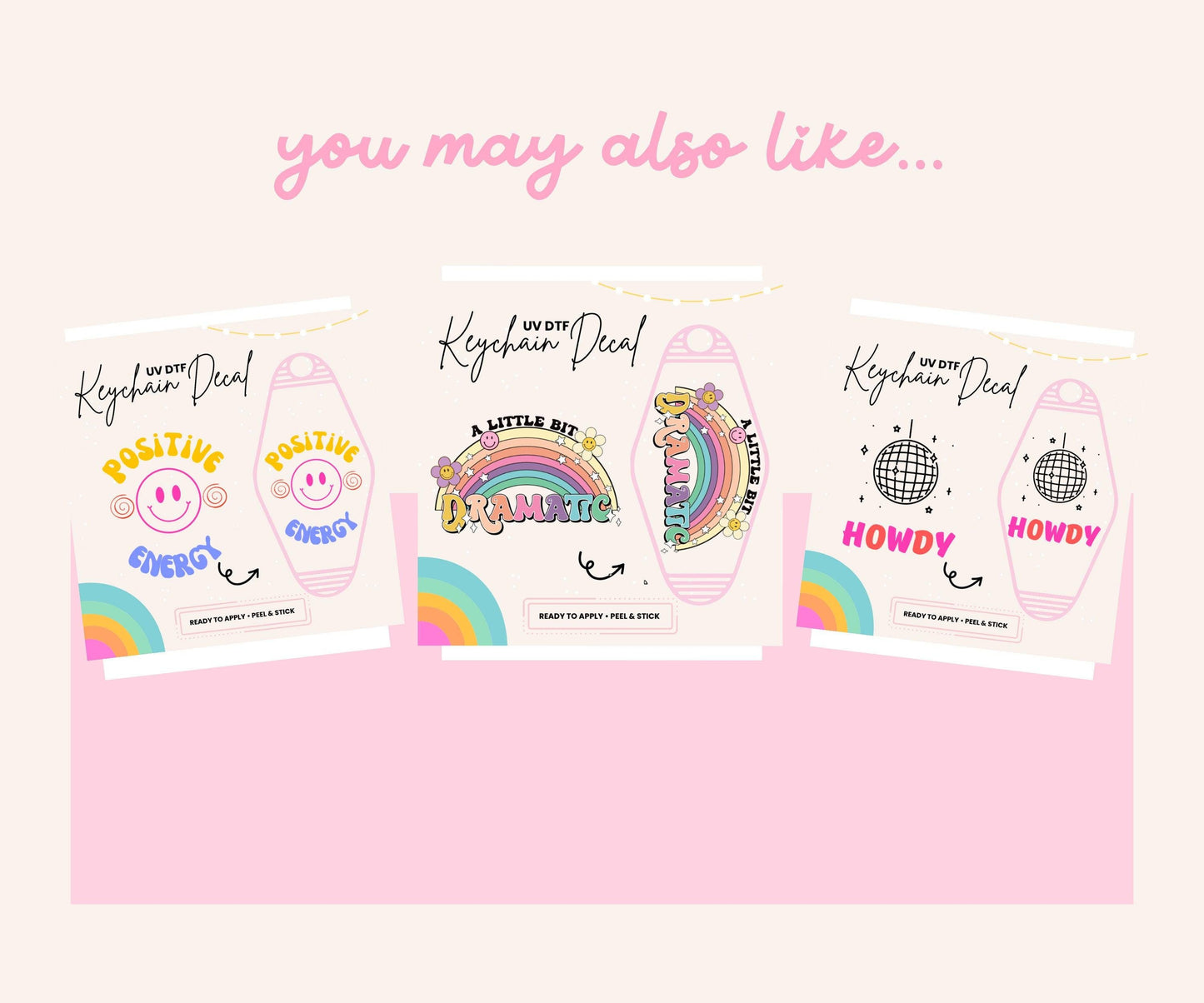 UV DTF Sticker For Retro Motel Keychain- Ready To Apply- No Heat Needed - Ready to Ship!