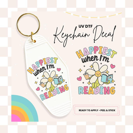 UV DTF Sticker For Retro Motel Keychain- Ready To Apply- No Heat Needed - Ready to Ship!