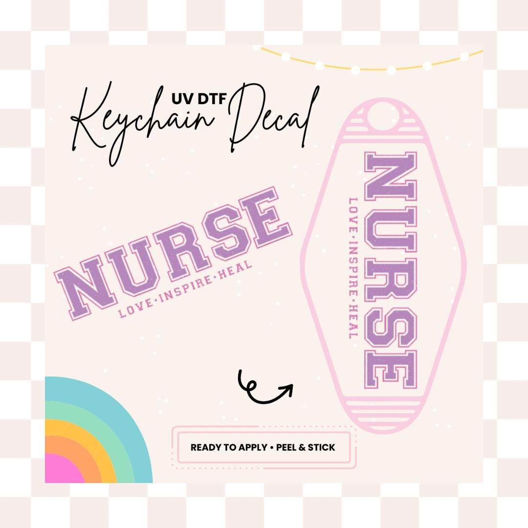 UV DTF Sticker For Retro Motel Keychain- Ready To Apply- No Heat Needed - Ready to Ship!