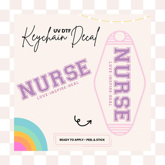 UV DTF Sticker For Retro Motel Keychain- Ready To Apply- No Heat Needed - Ready to Ship!