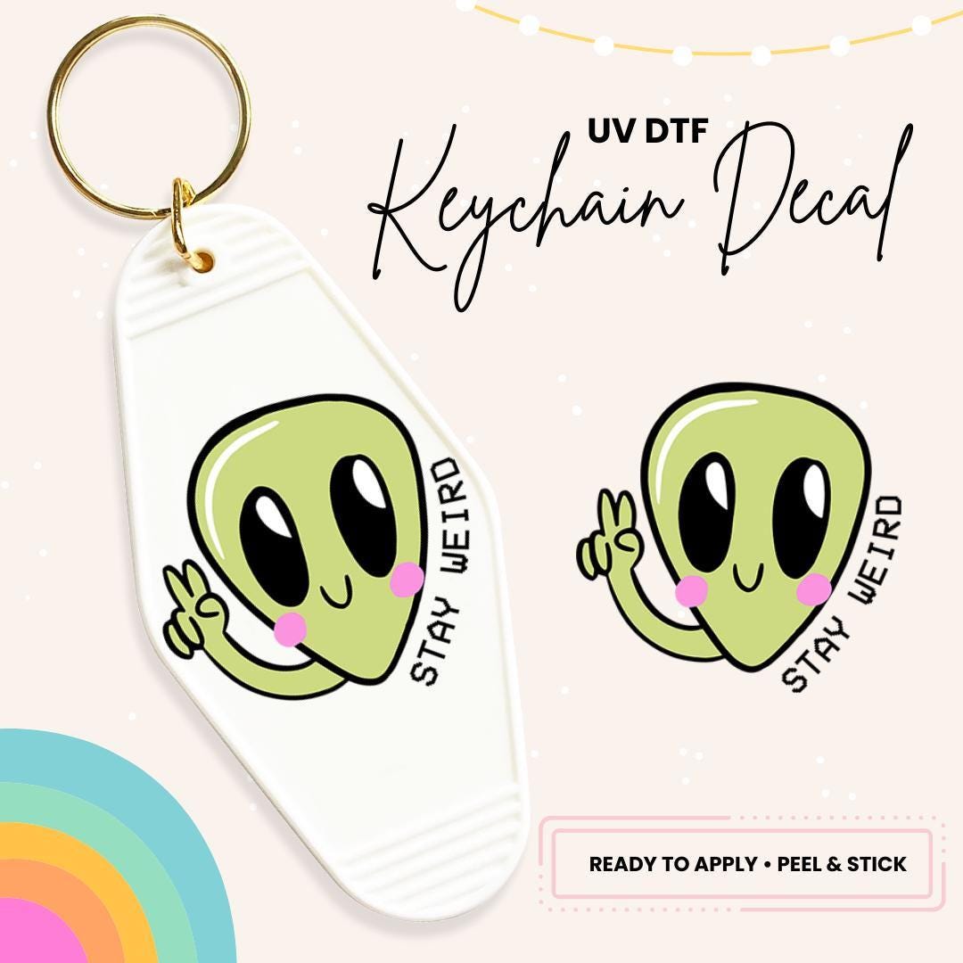 UV DTF Sticker For Retro Motel Keychain- Ready To Apply- No Heat Needed - Ready to Ship!