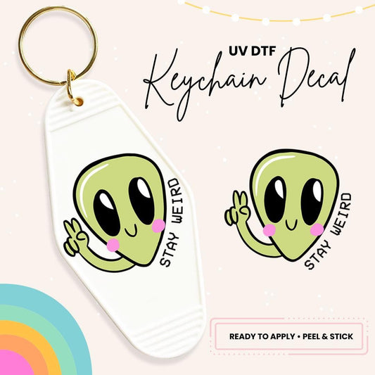 UV DTF Sticker For Retro Motel Keychain- Ready To Apply- No Heat Needed - Ready to Ship!
