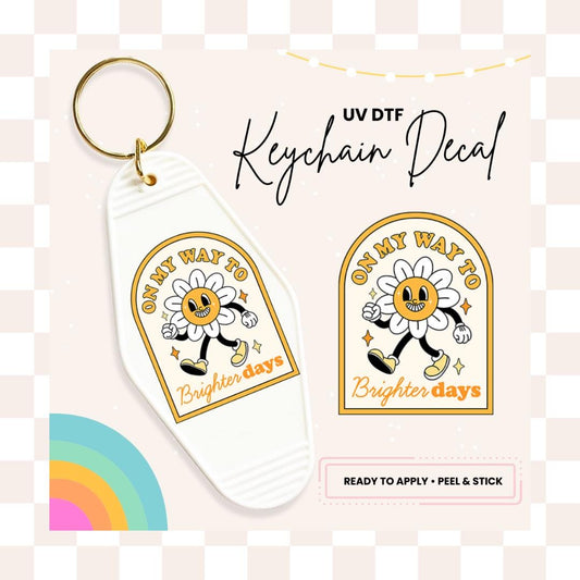 UV DTF Sticker For Retro Motel Keychain- Ready To Apply- No Heat Needed - Ready to Ship!