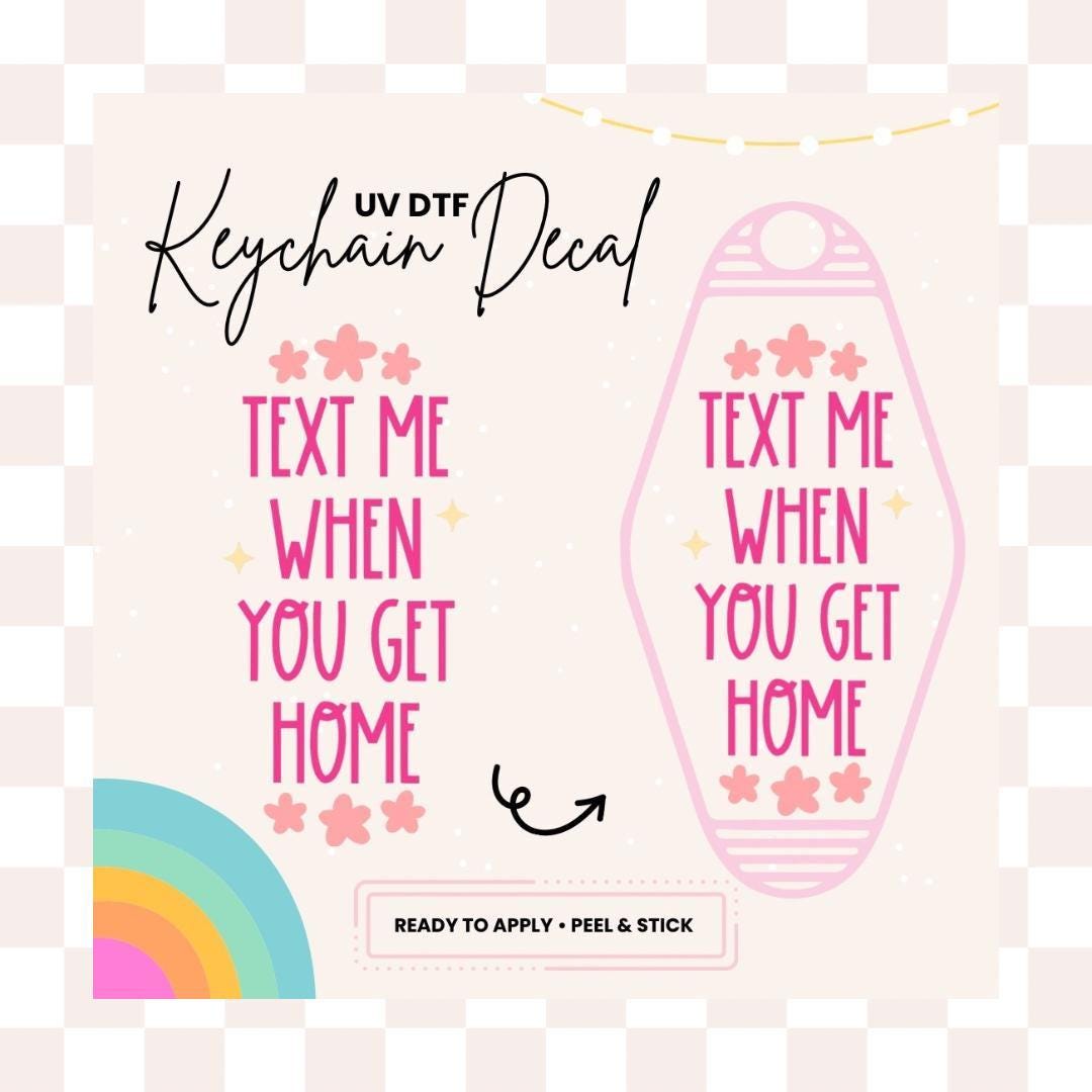 UV DTF Sticker For Retro Motel Keychain- Ready To Apply- No Heat Needed - Ready to Ship!