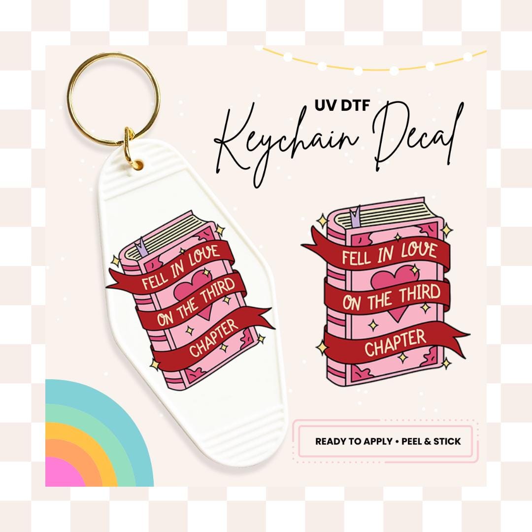 UV DTF Sticker For Retro Motel Keychain- Ready To Apply- No Heat Needed - Ready to Ship!