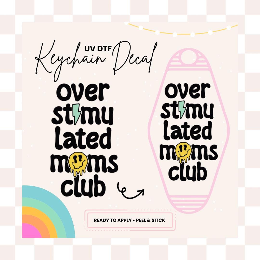 UV DTF Sticker For Retro Motel Keychain- Ready To Apply- No Heat Needed - Ready to Ship!