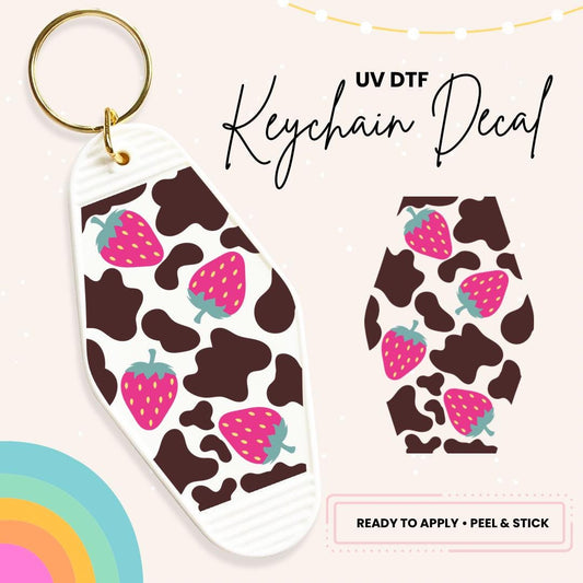 UV DTF Sticker For Retro Motel Keychain- Ready To Apply- No Heat Needed - Ready to Ship!