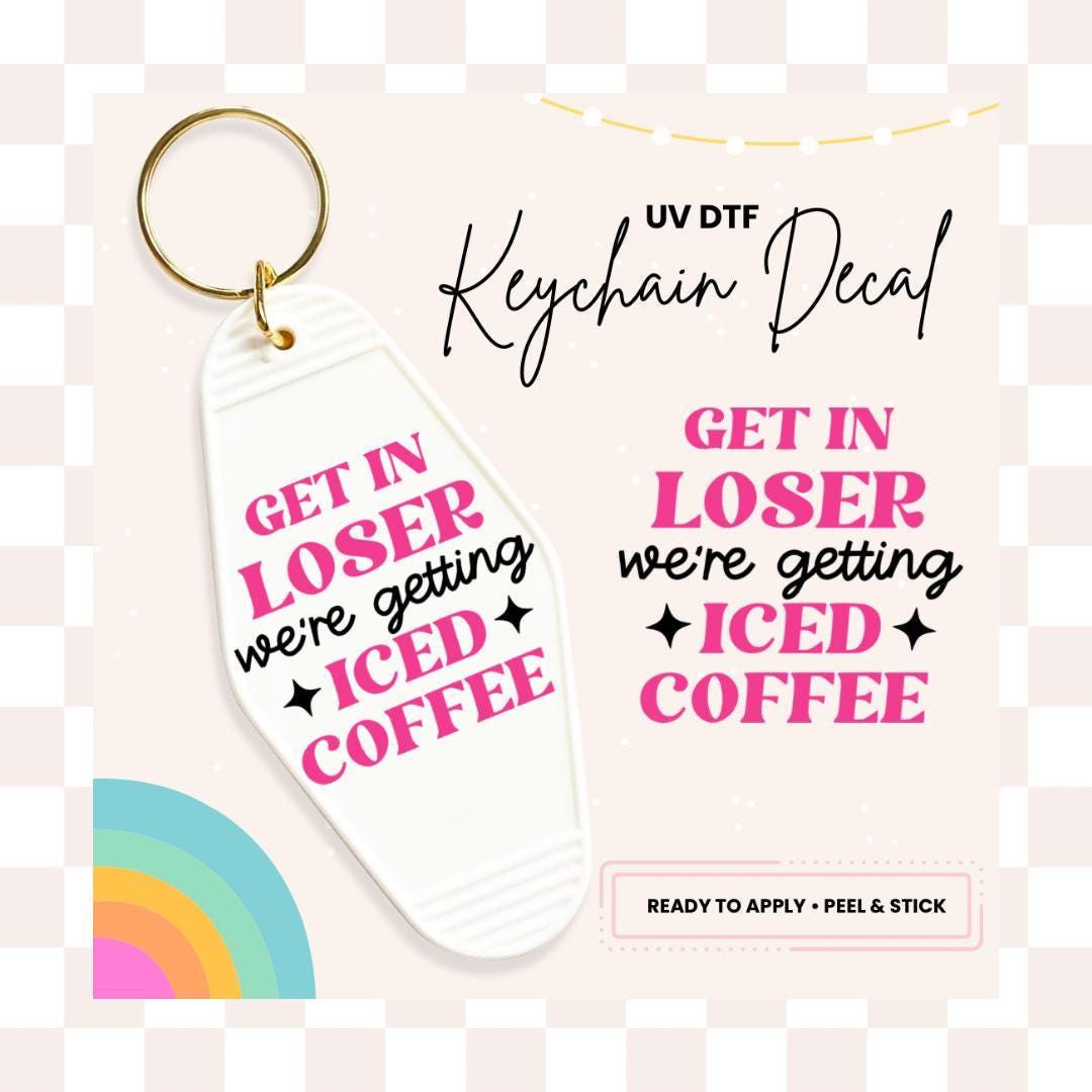 UV DTF Sticker For Retro Motel Keychain- Ready To Apply- No Heat Needed - Ready to Ship!