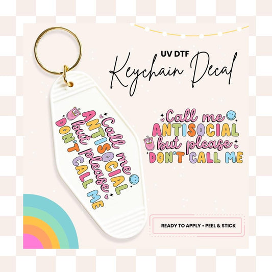 UV DTF Sticker For Retro Motel Keychain- Ready To Apply- No Heat Needed - Ready to Ship!