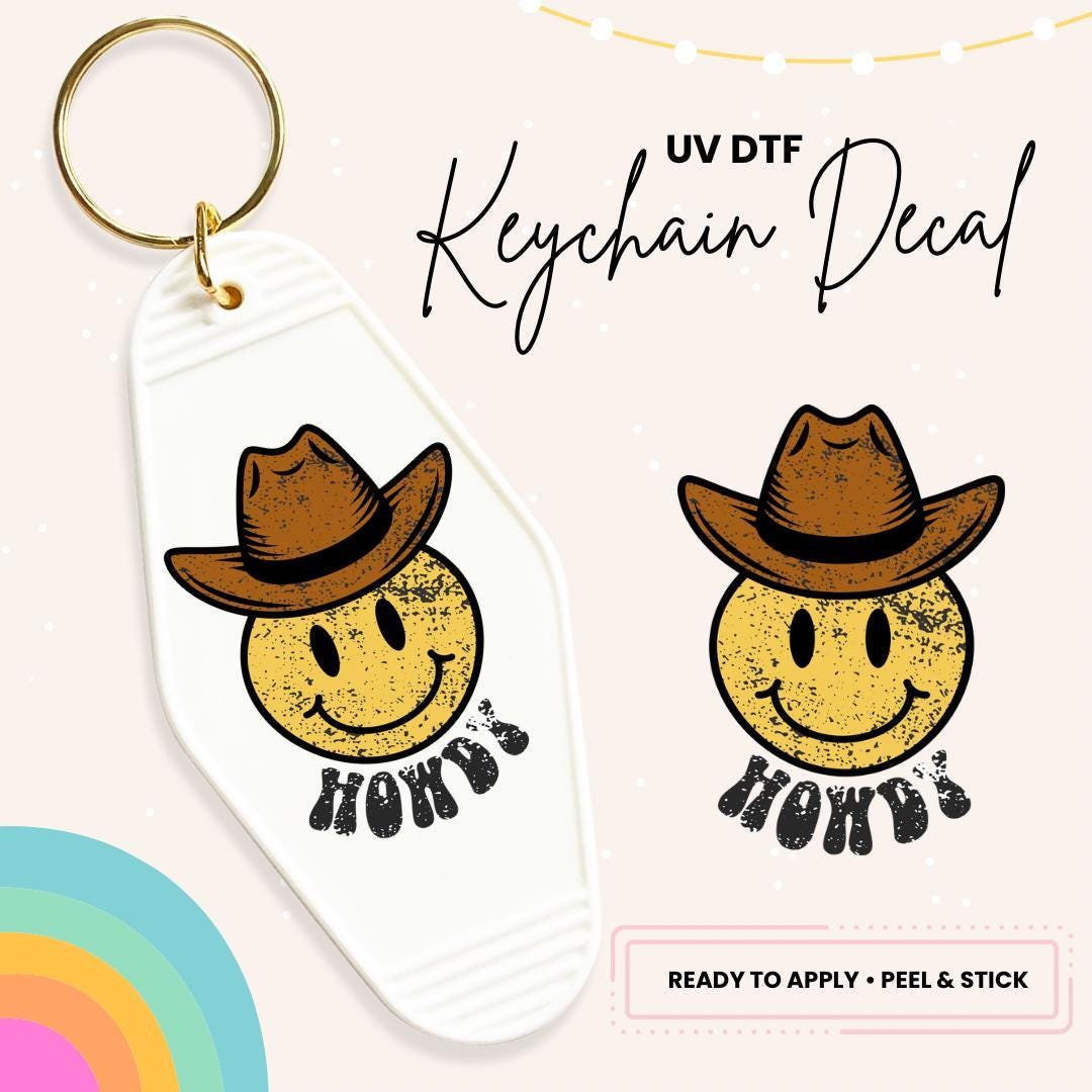 UV DTF Sticker For Retro Motel Keychain- Ready To Apply- No Heat Needed - Ready to Ship!
