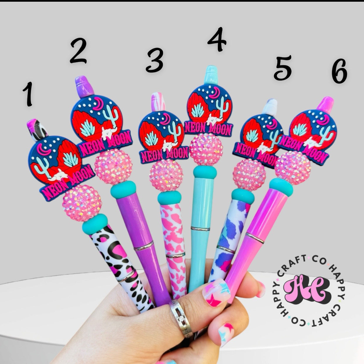 Neon Moon Beaded Pen