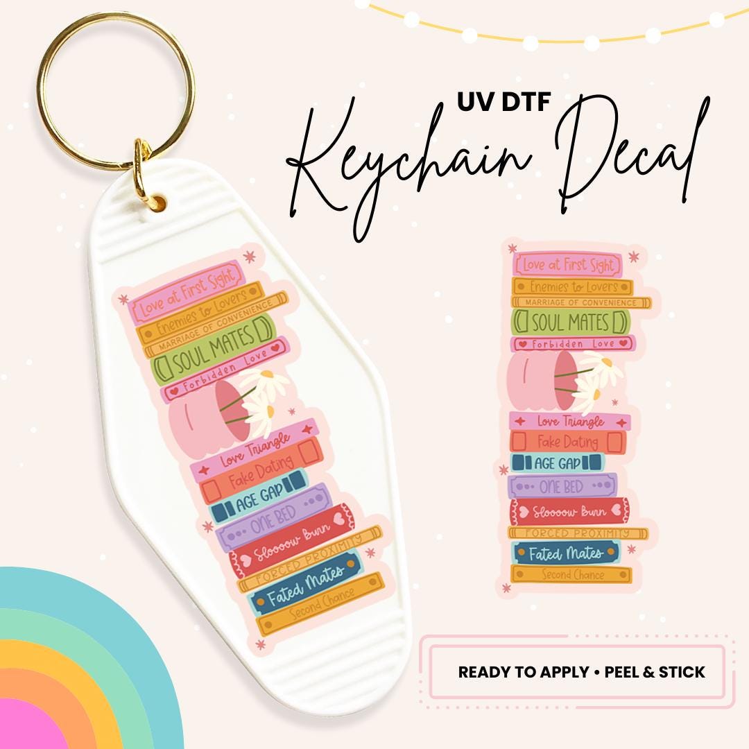 UV DTF Sticker For Retro Motel Keychain- Ready To Apply- No Heat Needed - Ready to Ship!