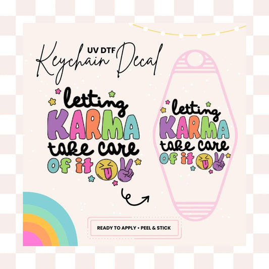 UV DTF Sticker For Retro Motel Keychain- Ready To Apply- No Heat Needed - Ready to Ship!