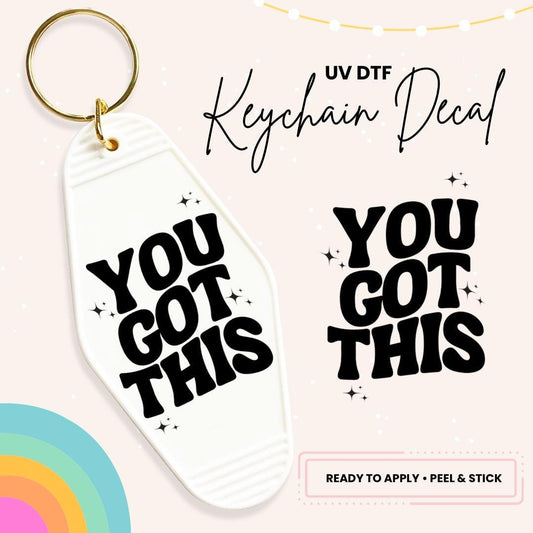 UV DTF Sticker For Retro Motel Keychain- Ready To Apply- No Heat Needed - Ready to Ship!