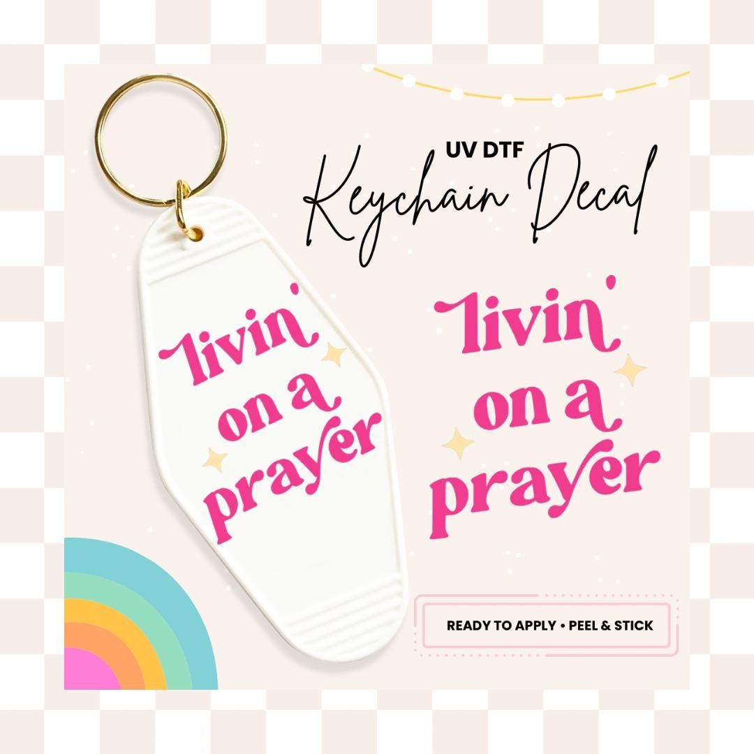 UV DTF Sticker For Retro Motel Keychain- Ready To Apply- No Heat Needed - Ready to Ship!