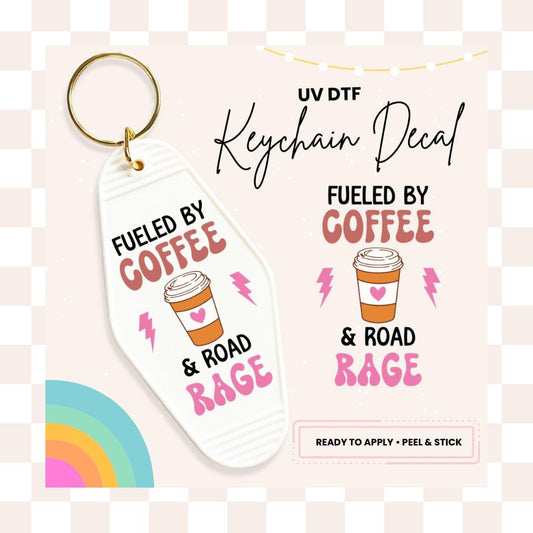 UV DTF Sticker For Retro Motel Keychain- Ready To Apply- No Heat Needed - Ready to Ship!