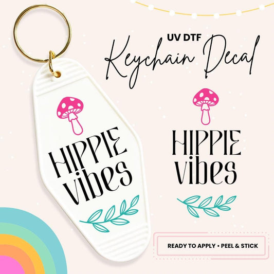 UV DTF Sticker For Retro Motel Keychain- Ready To Apply- No Heat Needed - Ready to Ship!