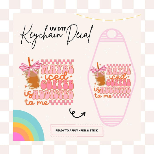 UV DTF Sticker For Retro Motel Keychain- Ready To Apply- No Heat Needed - Ready to Ship!