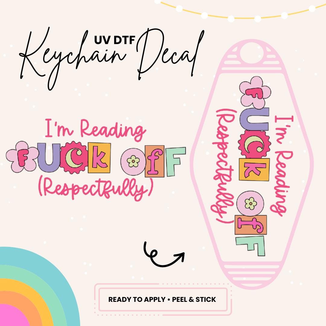 UV DTF Sticker For Retro Motel Keychain- Ready To Apply- No Heat Needed - Ready to Ship!