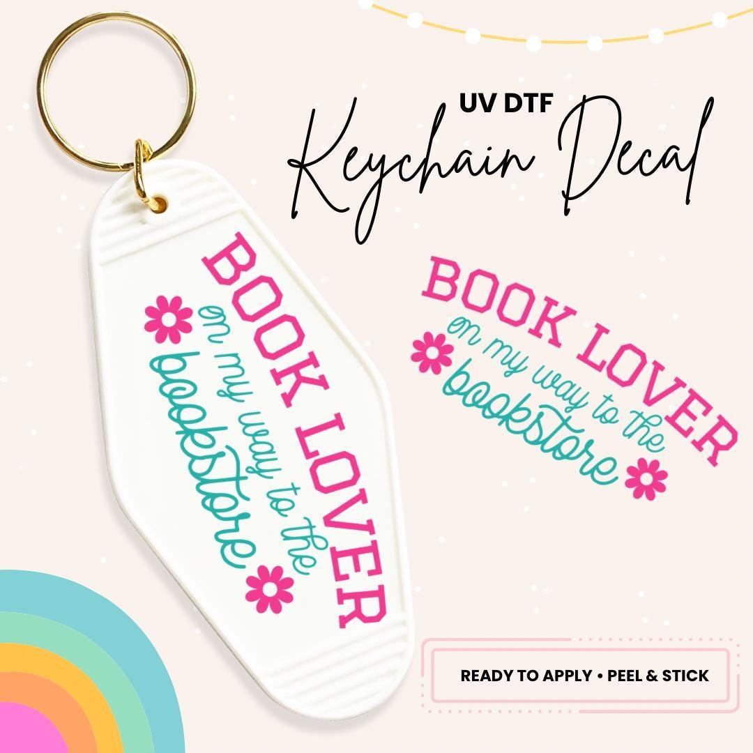 UV DTF Sticker For Retro Motel Keychain- Ready To Apply- No Heat Needed - Ready to Ship!