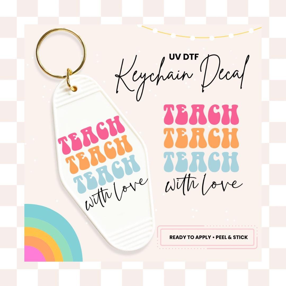 UV DTF Sticker For Retro Motel Keychain- Ready To Apply- No Heat Needed - Ready to Ship!