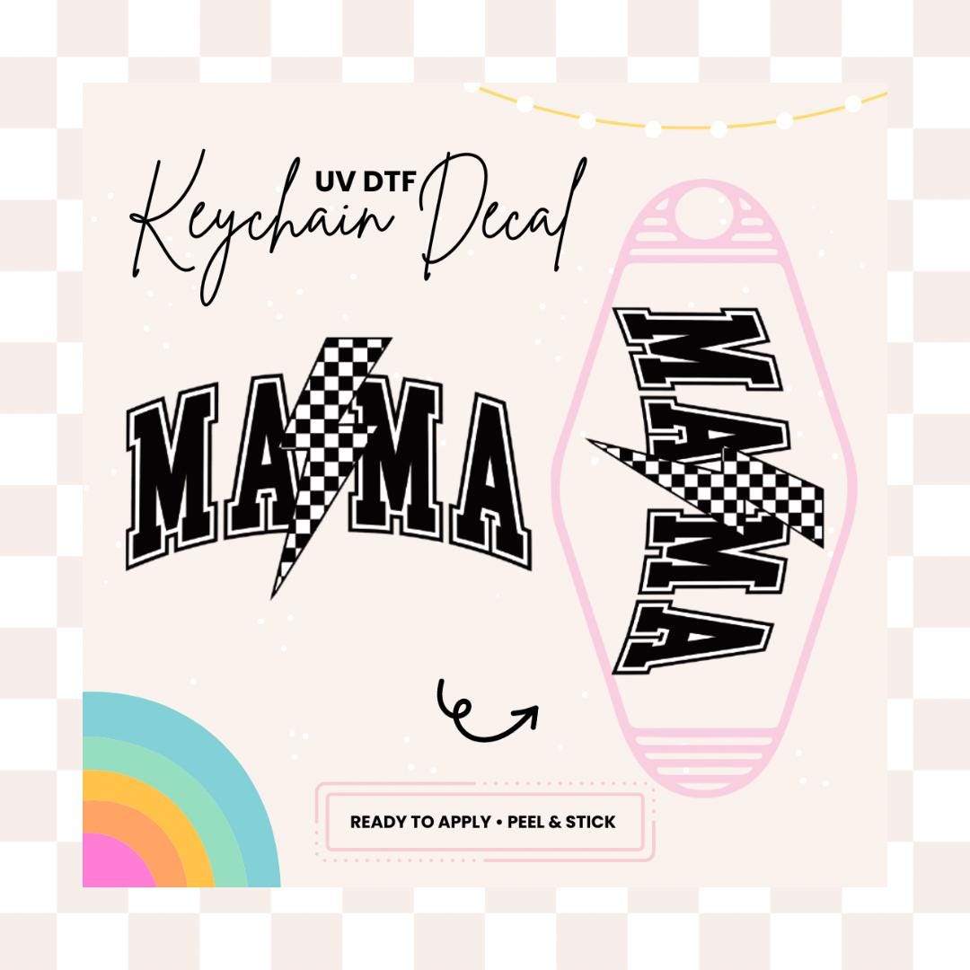 UV DTF Sticker For Retro Motel Keychain- Ready To Apply- No Heat Needed - Ready to Ship!