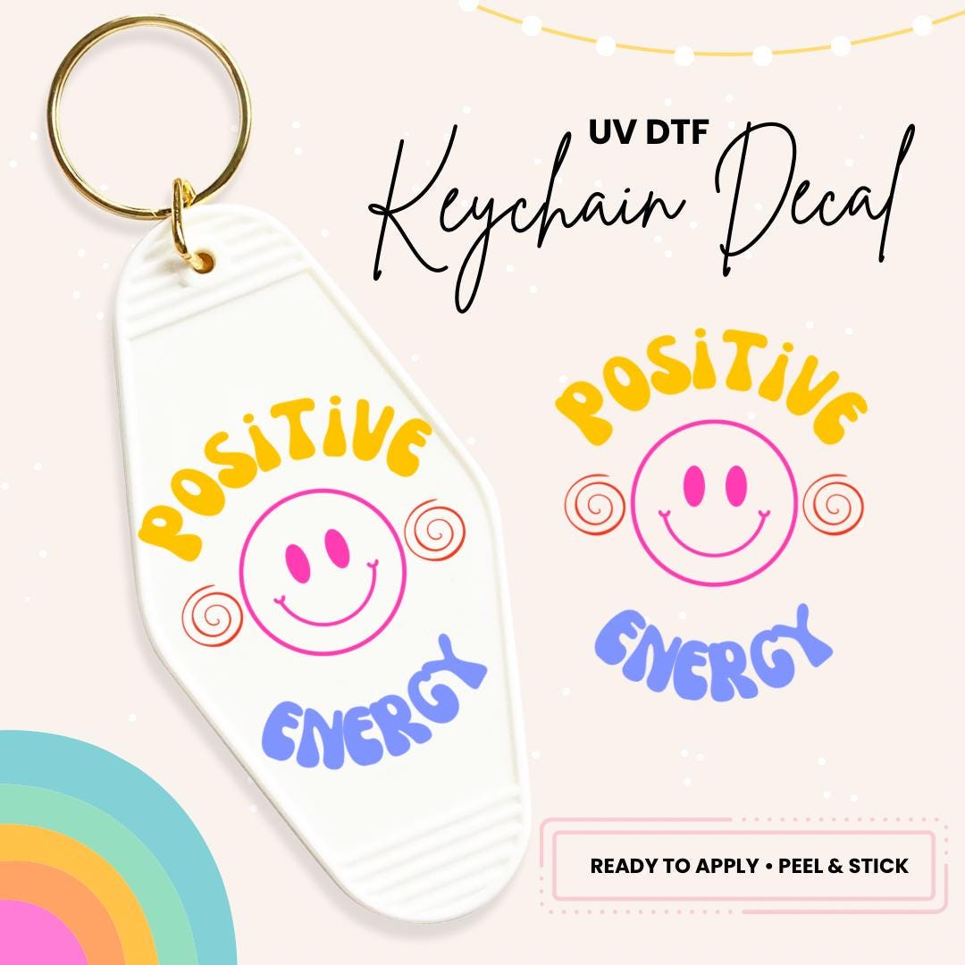 UV DTF Sticker For Retro Motel Keychain- Ready To Apply- No Heat Needed - Ready to Ship!