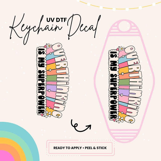 UV DTF Sticker For Retro Motel Keychain- Ready To Apply- No Heat Needed - Ready to Ship!