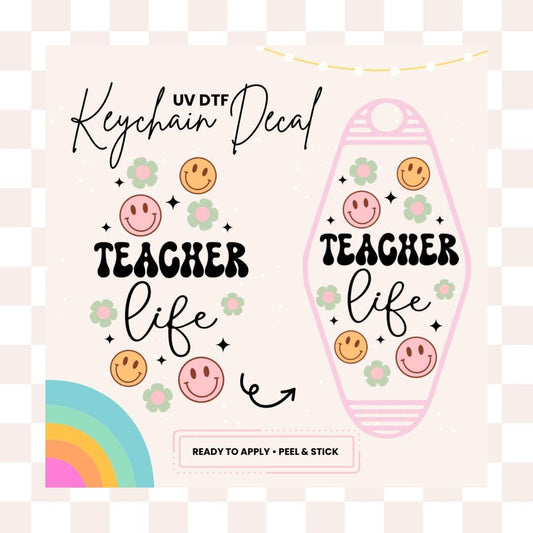 UV DTF Sticker For Retro Motel Keychain- Ready To Apply- No Heat Needed - Ready to Ship!