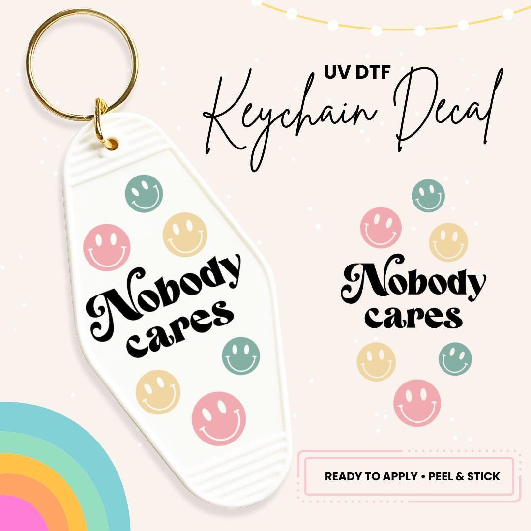 UV DTF Sticker For Retro Motel Keychain- Ready To Apply- No Heat Needed - Ready to Ship!