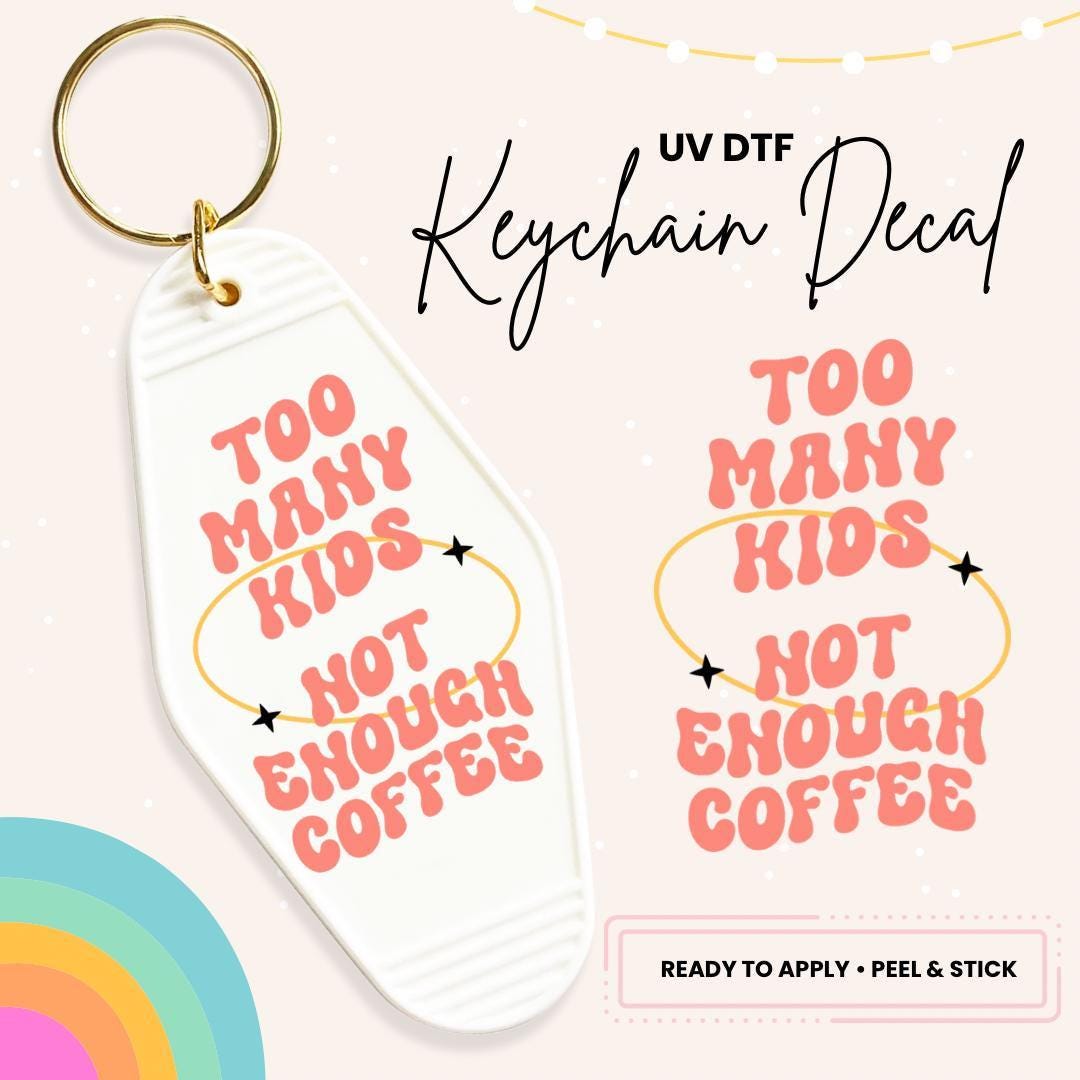 UV DTF Sticker For Retro Motel Keychain- Ready To Apply- No Heat Needed - Ready to Ship!