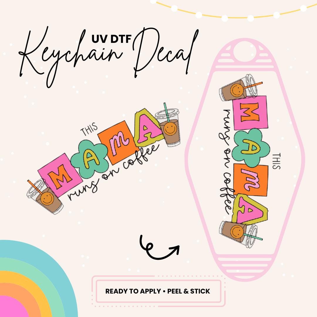 UV DTF Sticker For Retro Motel Keychain- Ready To Apply- No Heat Needed - Ready to Ship!