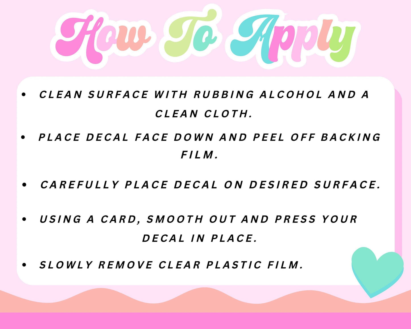 a poster with instructions for how to apply