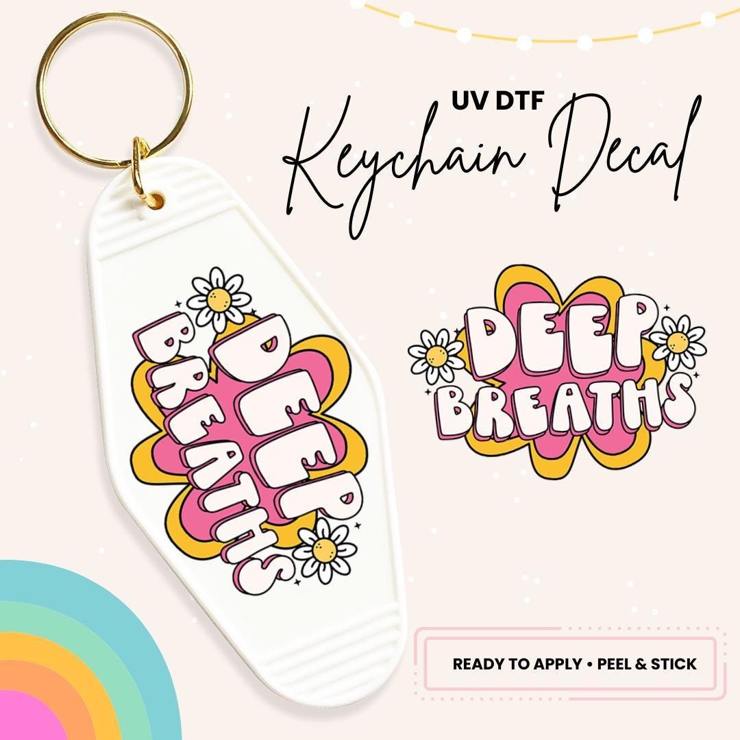 UV DTF Sticker For Retro Motel Keychain- Ready To Apply- No Heat Needed - Ready to Ship!