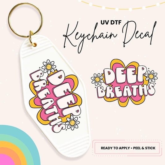UV DTF Sticker For Retro Motel Keychain- Ready To Apply- No Heat Needed - Ready to Ship!
