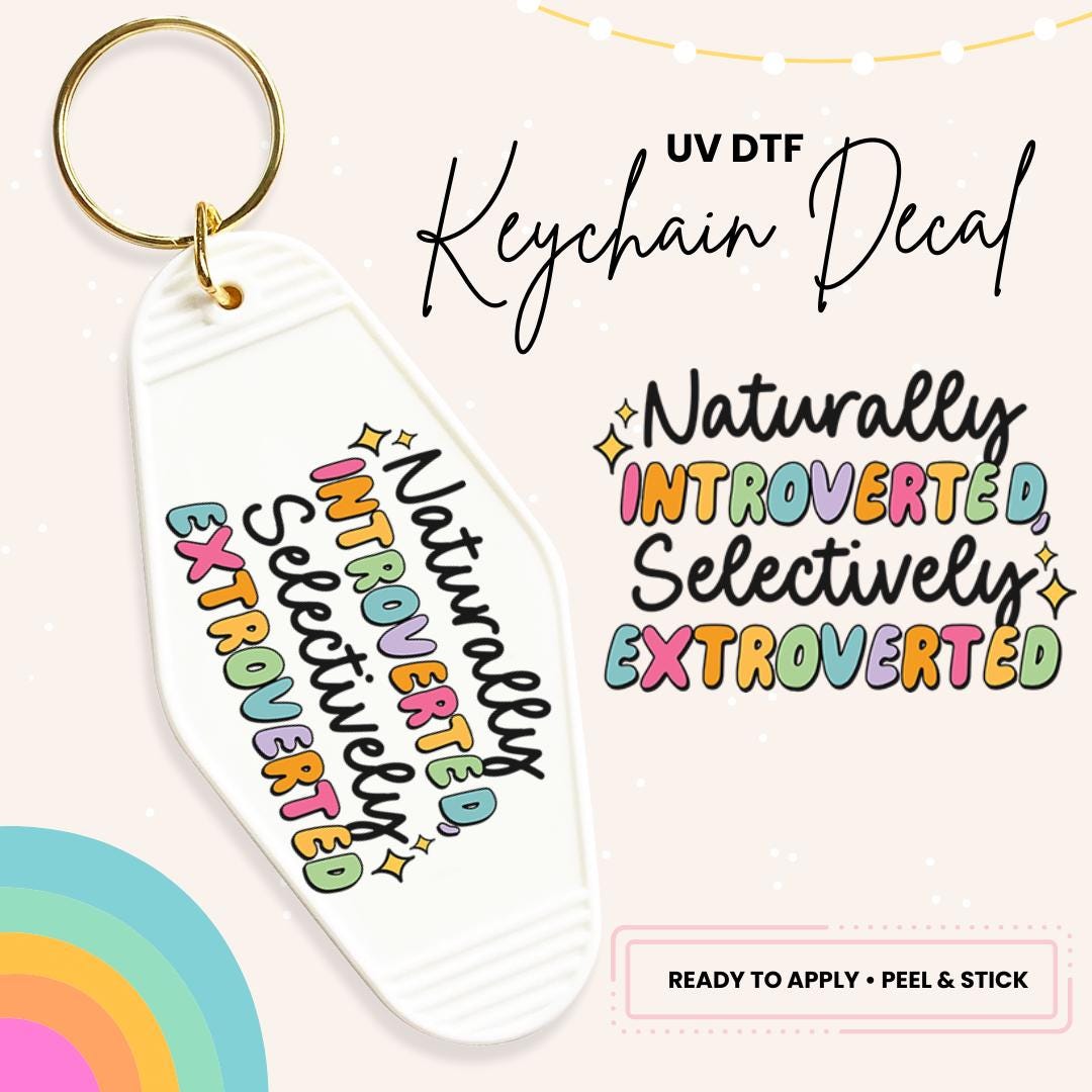 UV DTF Sticker For Retro Motel Keychain- Ready To Apply- No Heat Needed - Ready to Ship!