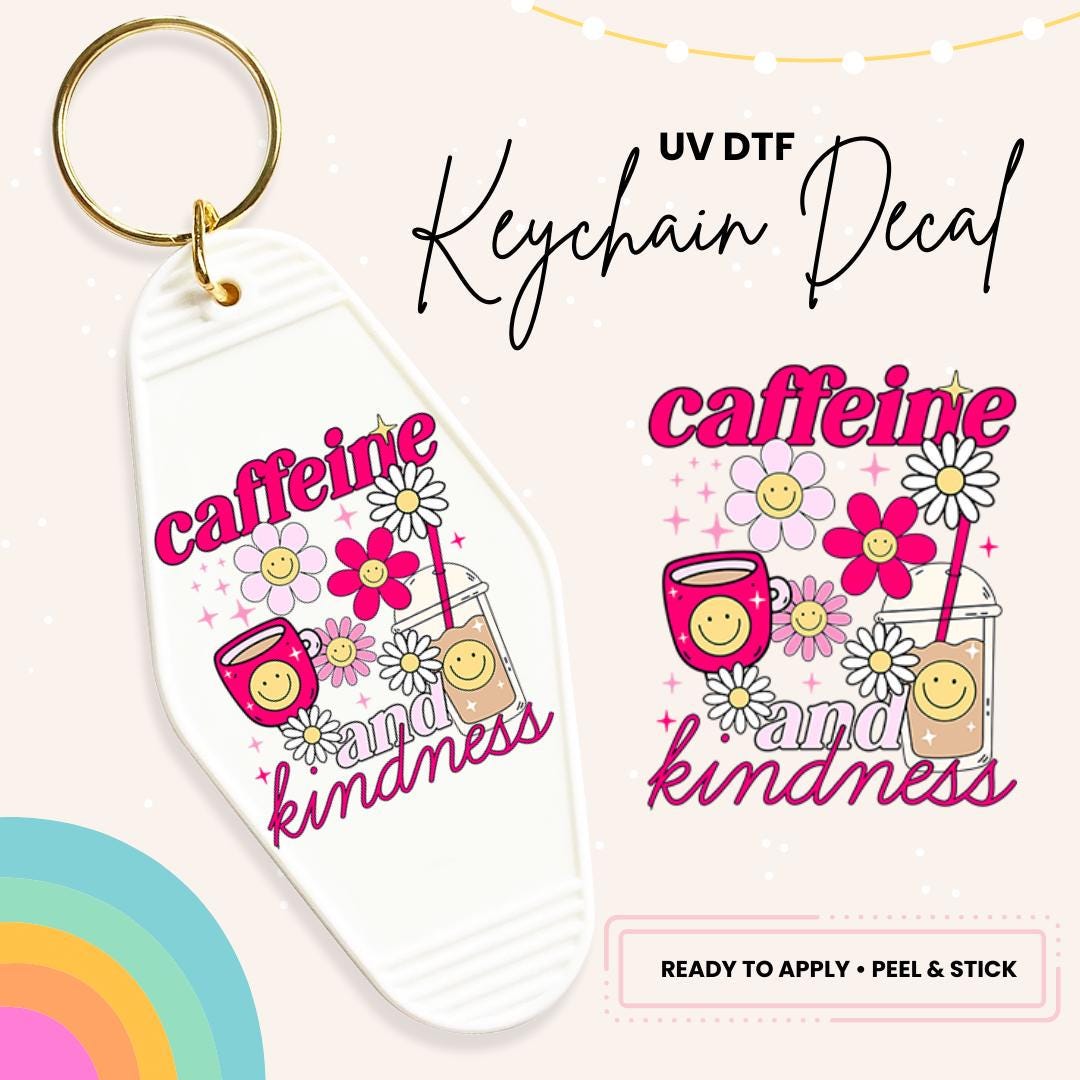 UV DTF Sticker For Retro Motel Keychain- Ready To Apply- No Heat Needed - Ready to Ship!