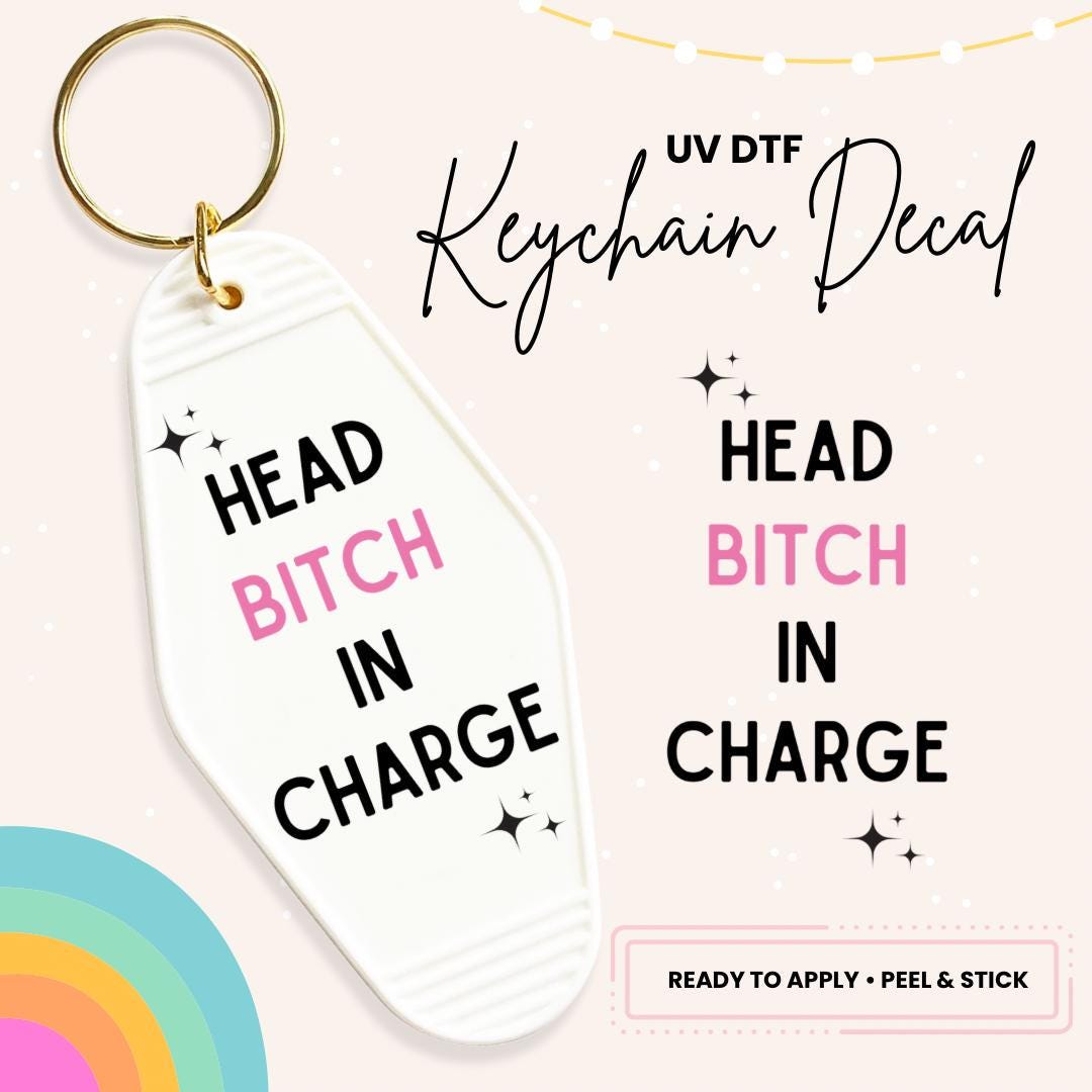 UV DTF Sticker For Retro Motel Keychain- Ready To Apply- No Heat Needed - Ready to Ship!