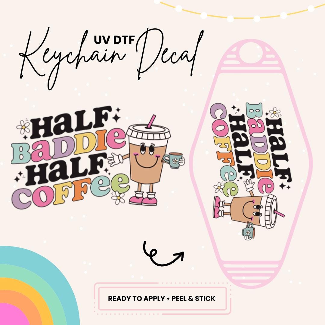 UV DTF Sticker For Retro Motel Keychain- Ready To Apply- No Heat Needed - Ready to Ship!