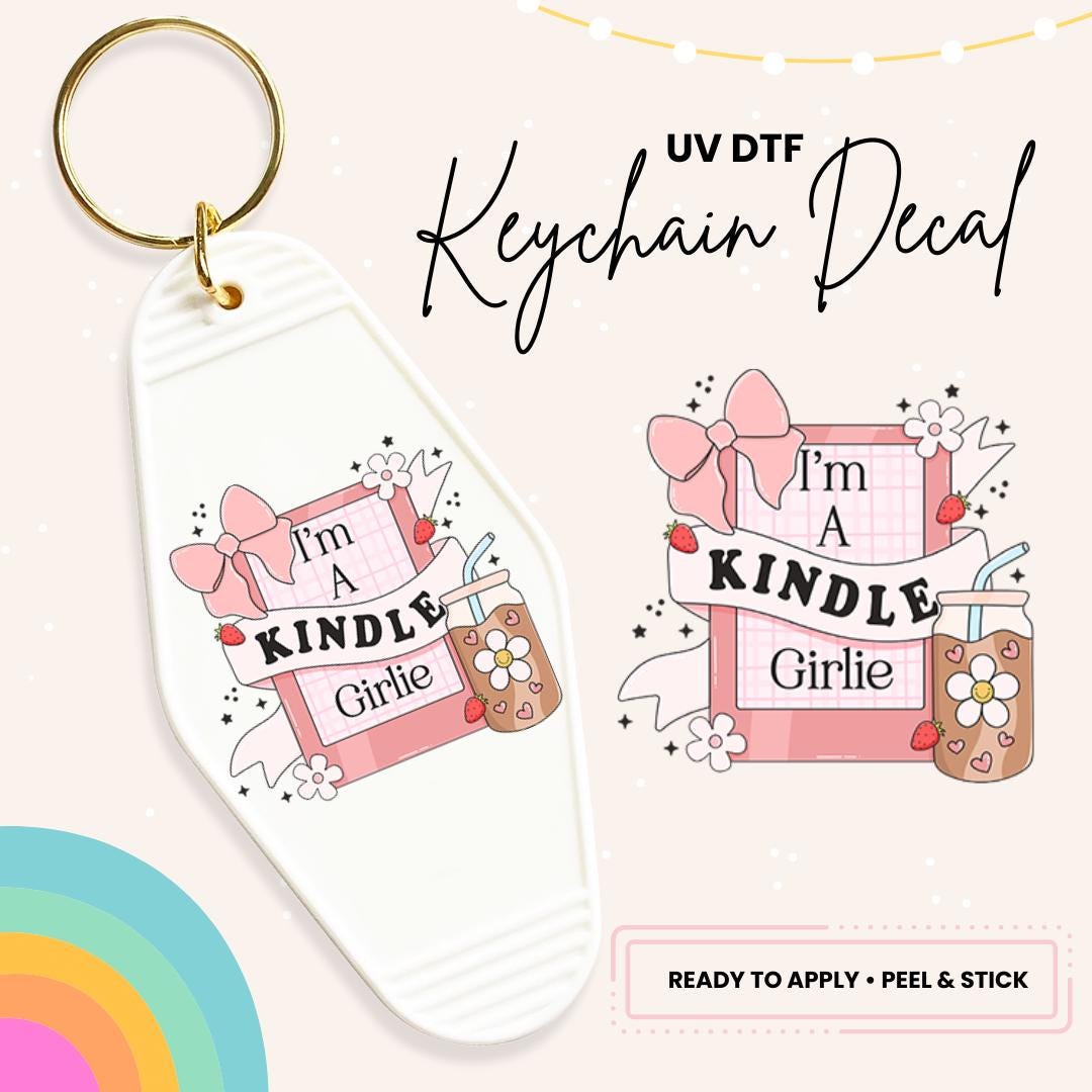 UV DTF Sticker For Retro Motel Keychain- Ready To Apply- No Heat Needed - Ready to Ship!