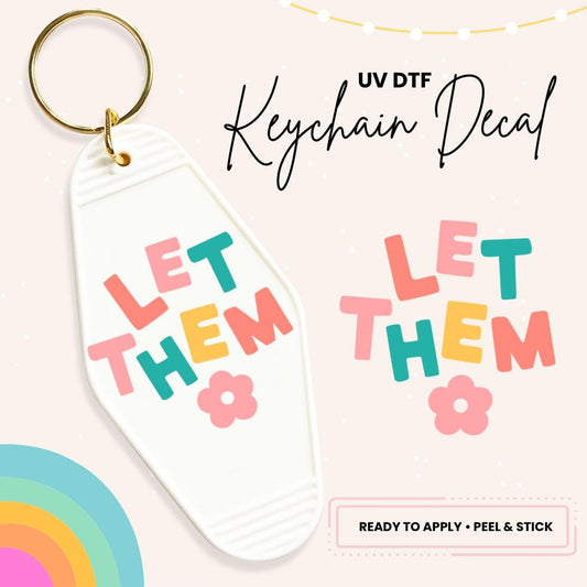 UV DTF Sticker For Retro Motel Keychain- Ready To Apply- No Heat Needed - Ready to Ship!