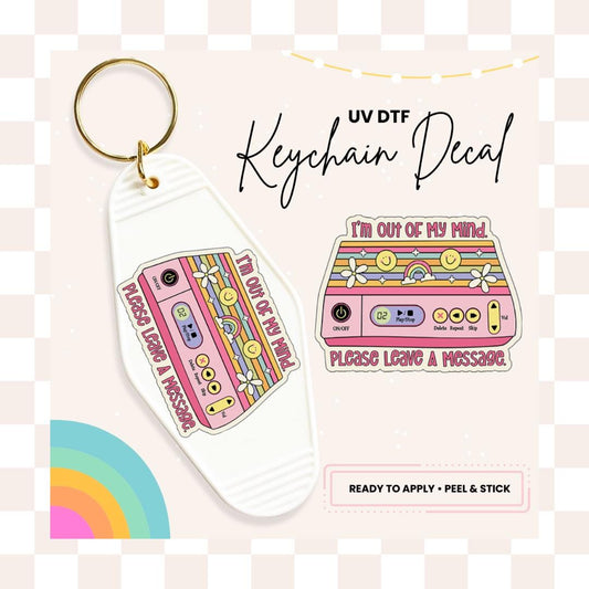 UV DTF Sticker For Retro Motel Keychain- Ready To Apply- No Heat Needed - Ready to Ship!