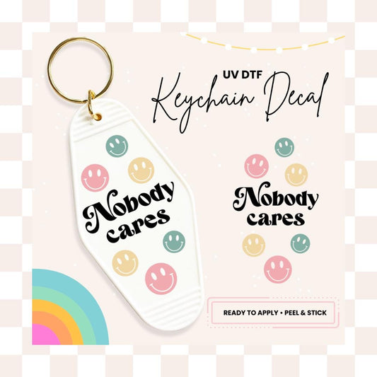 UV DTF Sticker For Retro Motel Keychain- Ready To Apply- No Heat Needed - Ready to Ship!