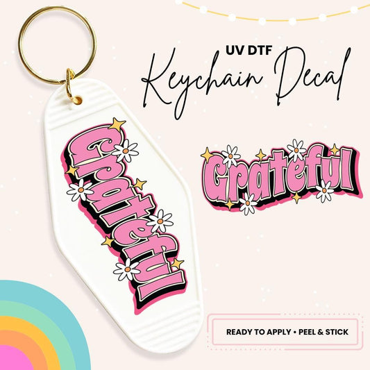 UV DTF Sticker For Retro Motel Keychain- Ready To Apply- No Heat Needed - Ready to Ship!