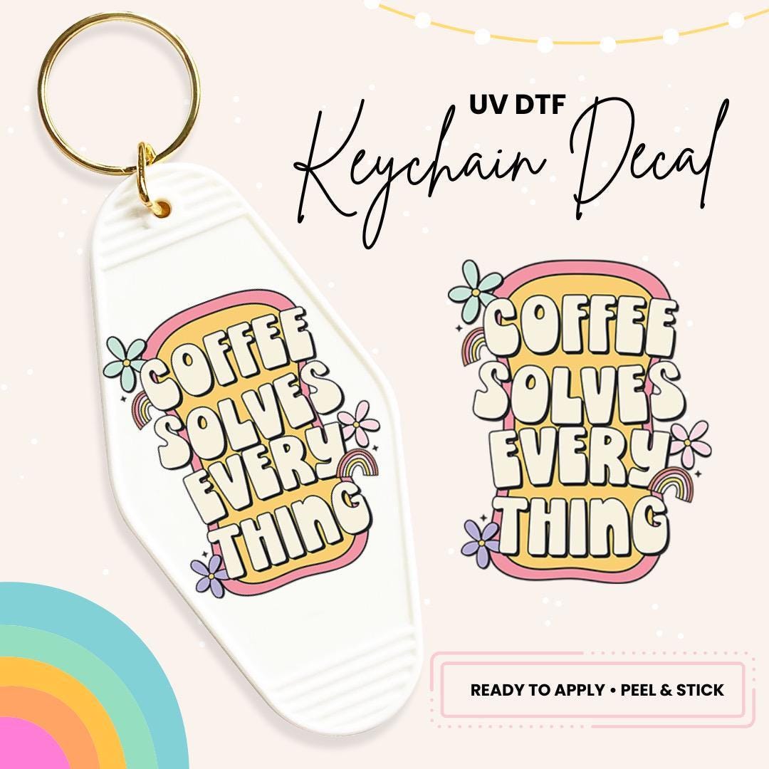 UV DTF Sticker For Retro Motel Keychain- Ready To Apply- No Heat Needed - Ready to Ship!